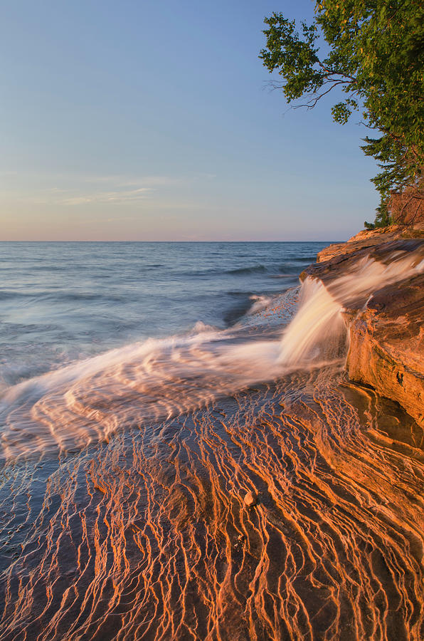 Elliot Falls Flowing Over Layers Of Au Photograph by Alan Majchrowicz ...