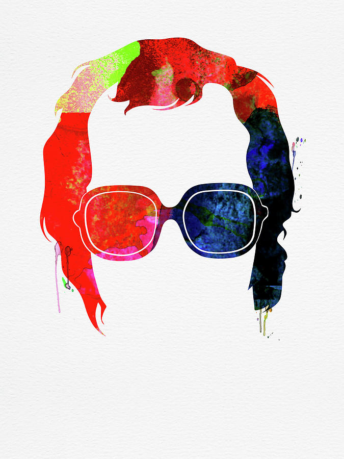 Elton John Mixed Media - Elton Watercolor #2 by Naxart Studio