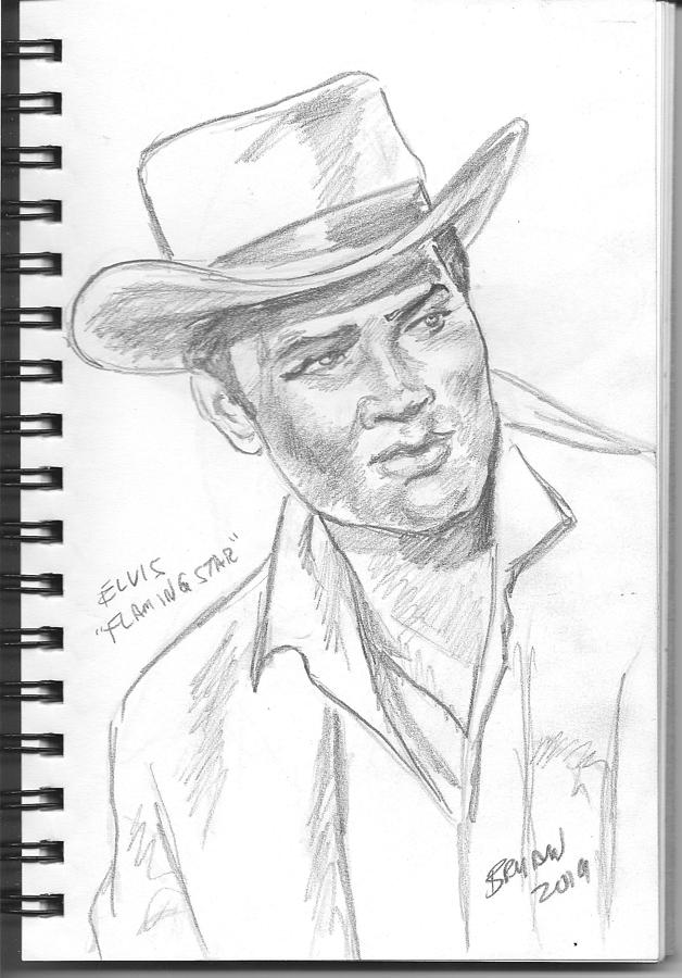 Elvis Presley #1 Drawing by Bryan Bustard