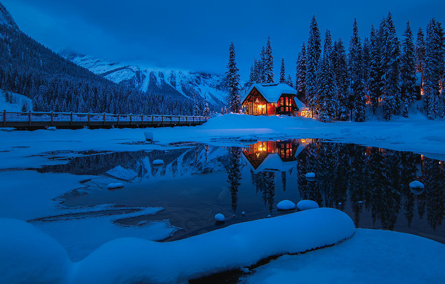 Emerald Lake At Blue Hour #1 Photograph by Yimei Sun - Fine Art America