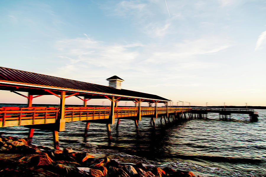 Empty Pier at Sunrise #1 Photograph by Darryl Brooks