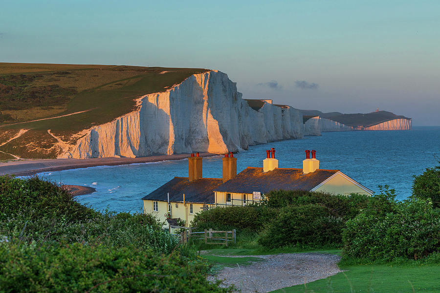 Paradise Digital Art - England, Great Britain, South Downs National Park, British Isles, East Sussex, Seaford, Seven Sisters Cliffs On The English Channel #1 by Luigi Vaccarella