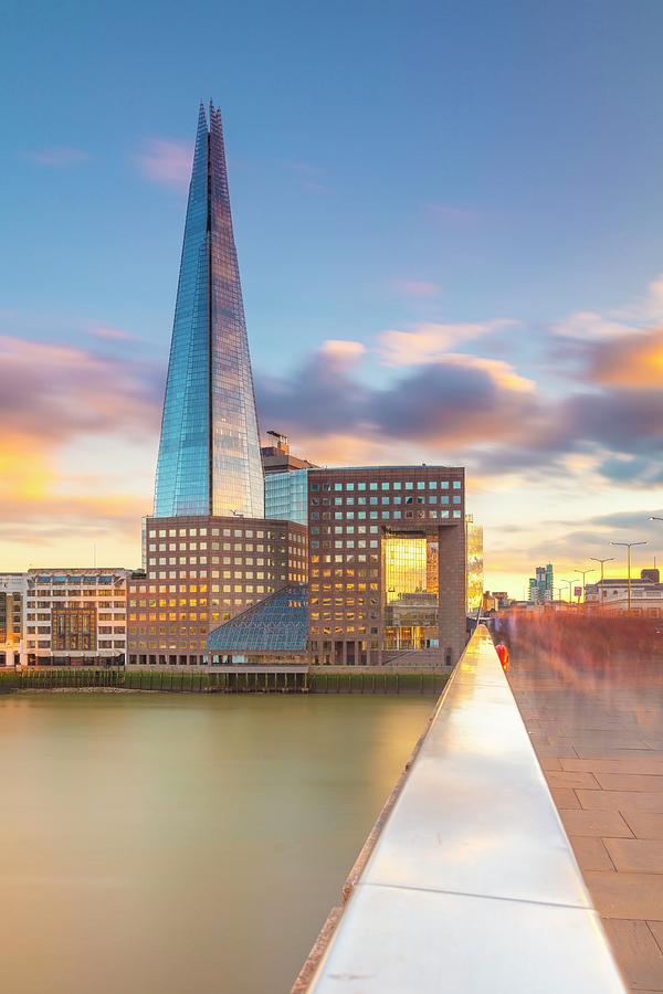 England, London, Great Britain, Thames, British Isles, City Of London, London Bridge, View From London Bridge Towards Shard London Bridge #1 Digital Art by Olimpio Fantuz