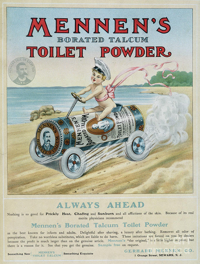 English Advertisement For The Talc Mennen's, 1904. Drawing by English ...