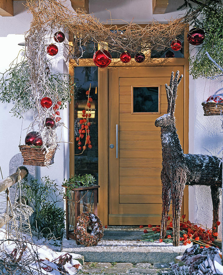 Entrance Decorated For Christmas #1 Photograph by Friedrich Strauss
