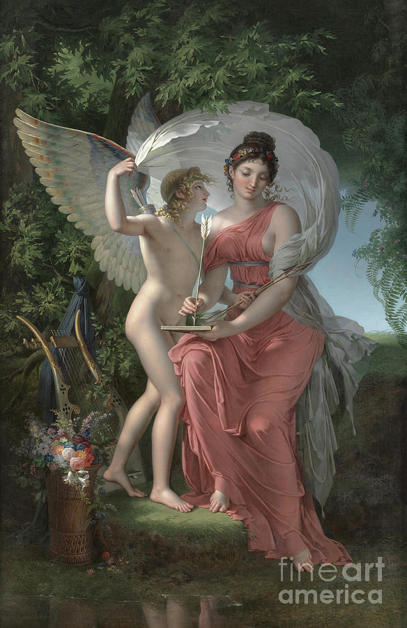 Erato, Muse of Lyrical Poetry, 1800 Painting by Charles Meynier