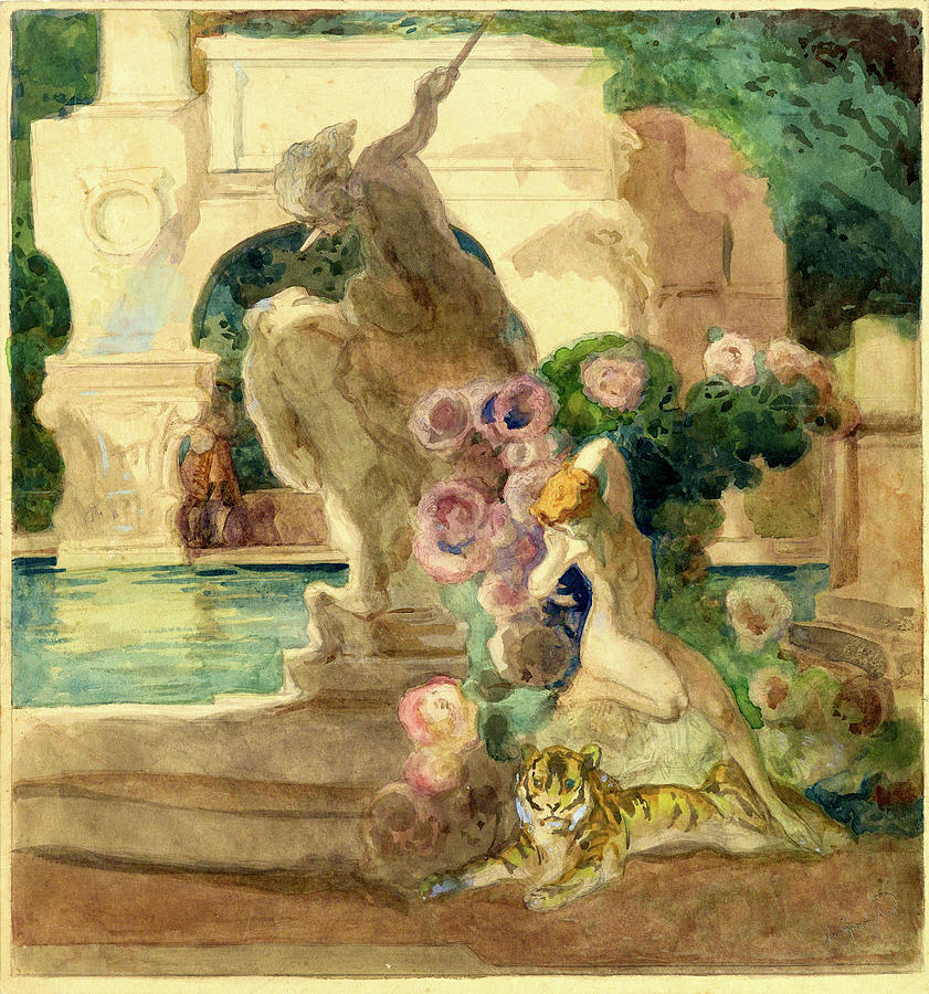 Franz Von Bayros Painting - Erotic Scene #1 by Franz von Bayros