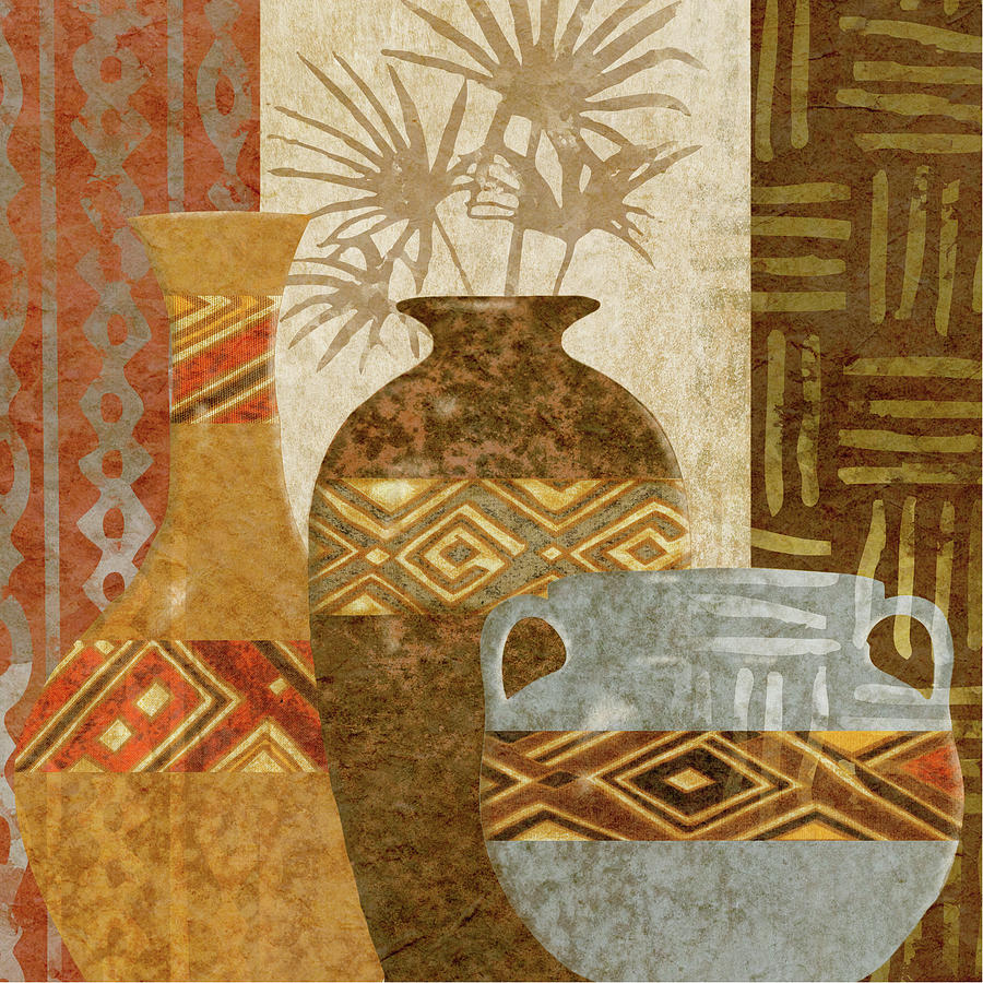 Ethnic Vase V #1 Painting by Alonzo Saunders