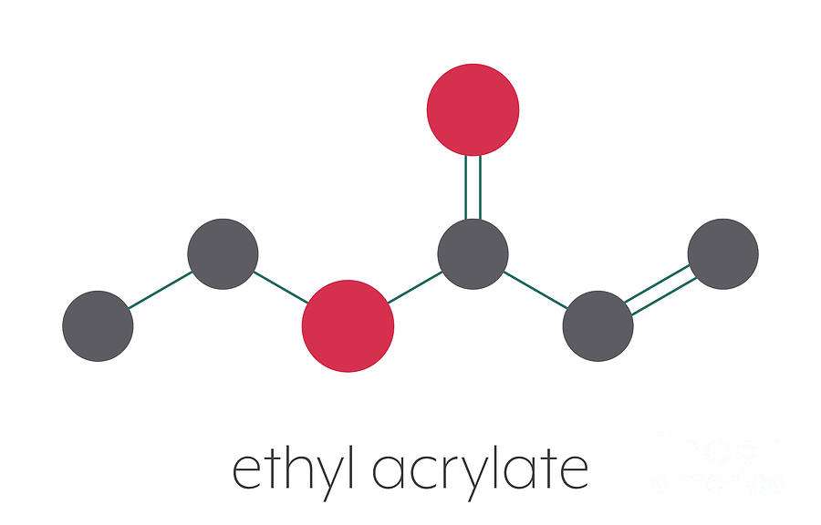 Ring Photograph - Ethyl Acrylate Molecule #1 by Molekuul/science Photo Library