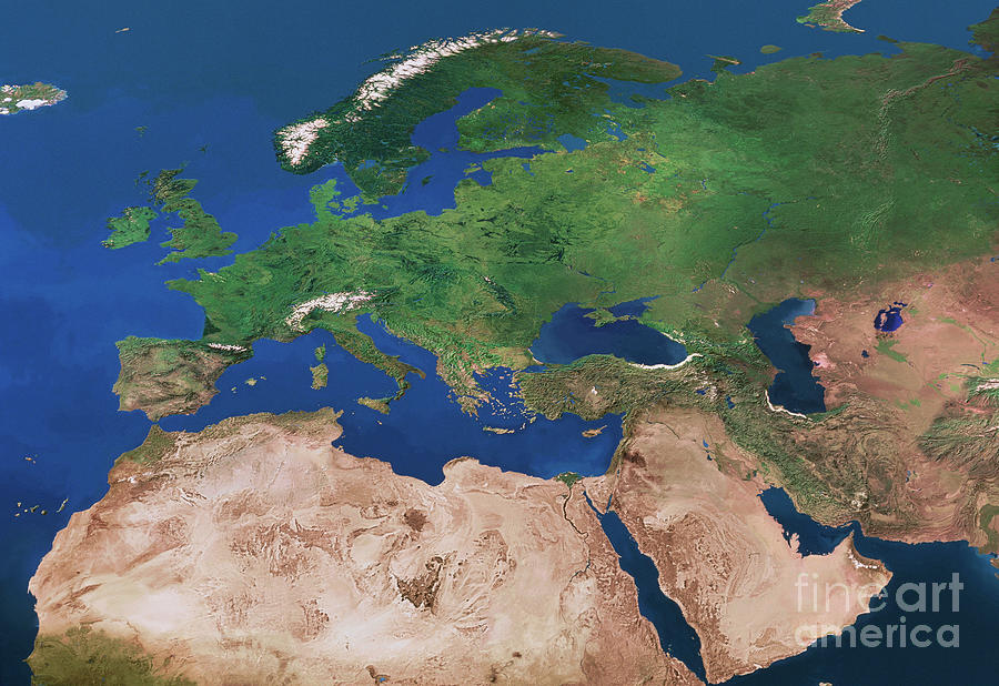 Europe From Space 1 Photograph By Copyright 1995 Worldsat International And J Knighton