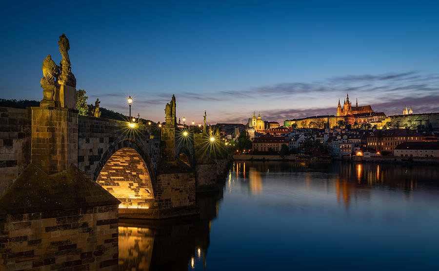 Night Photograph - Evening In Prague by Sergiy Melnychenko