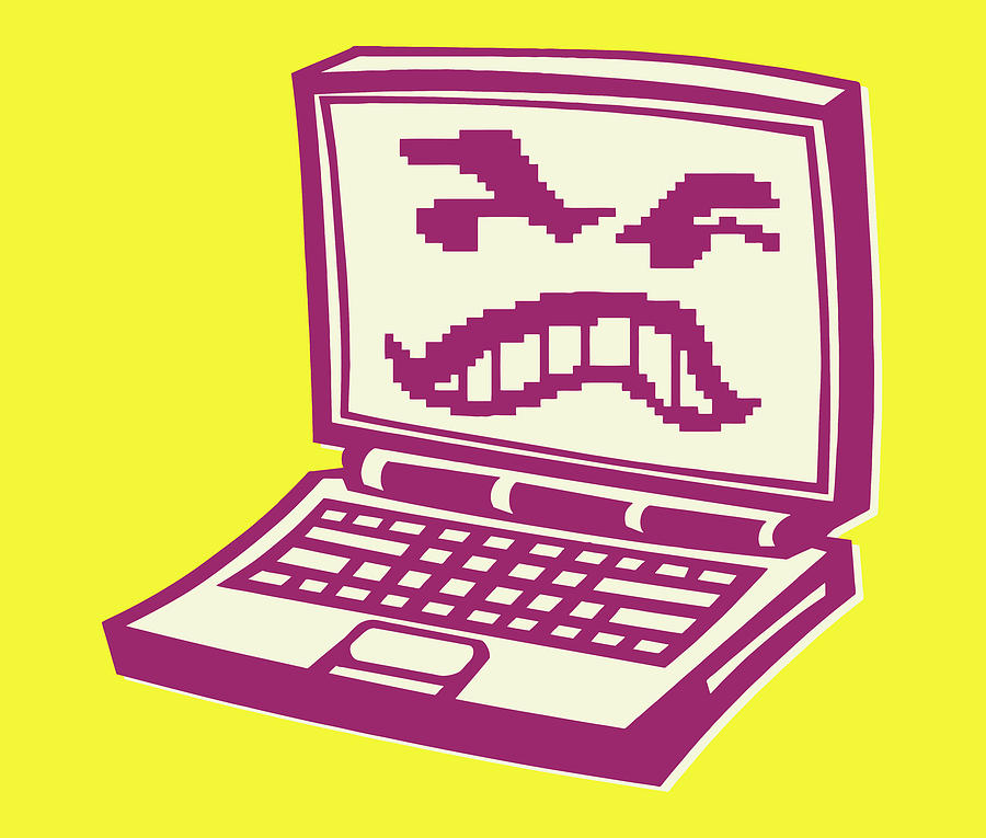 Evil Laptop Computer Drawing by CSA Images | Fine Art America