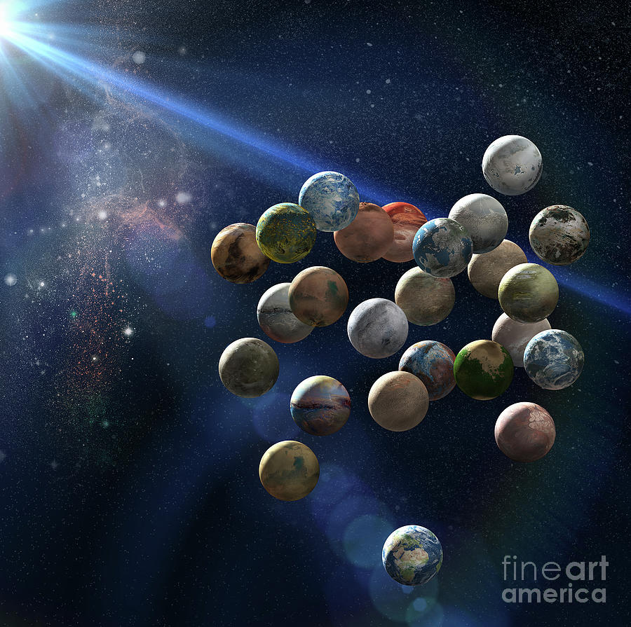 Space Photograph - Exoplanets #1 by Claus Lunau/science Photo Library