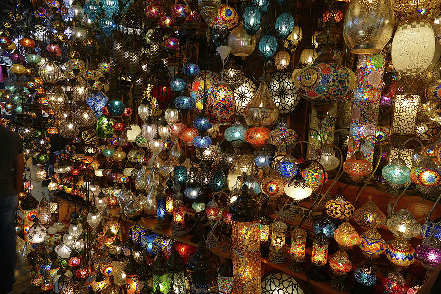 Exquisite glass lamps and lanterns in the Grand Bazaar  #1 Photograph by Steve Estvanik
