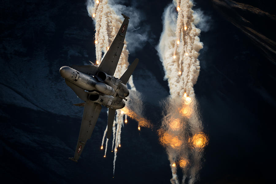 Jet Photograph - F-18 Hornet #1 by Piotr Wrobel