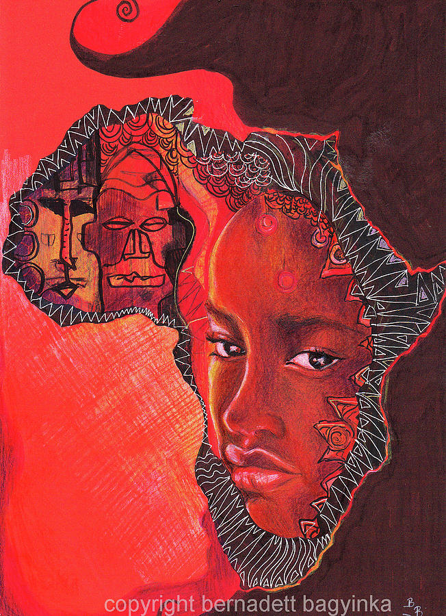Face of Africa #1 Drawing by Bernadett Bagyinka