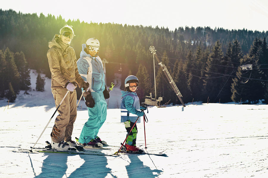 Family Photograph - Family On Skiing Holiday 1 by Microgen Images/science Photo Library Family Photograph - Family On Skiing Holiday 1 by Microgen Images/science Photo Library