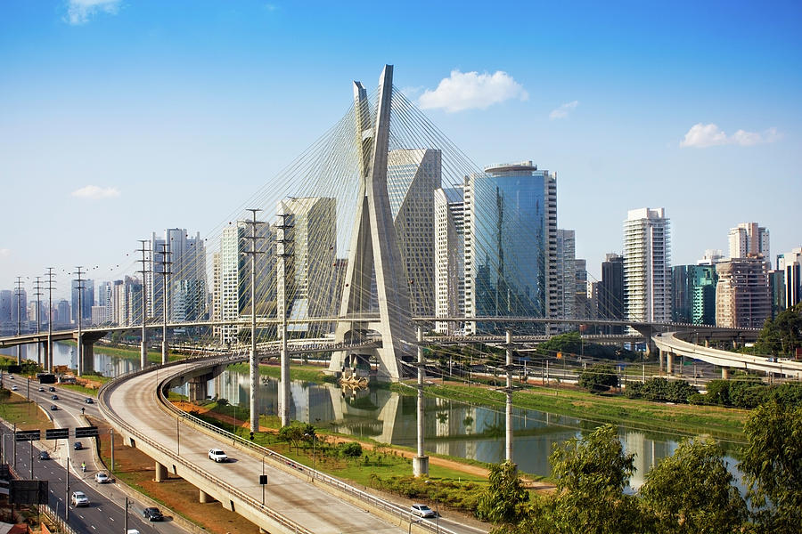 Famous Cable Stayed Bridge At Sao Paulo Photograph by Wsfurlan