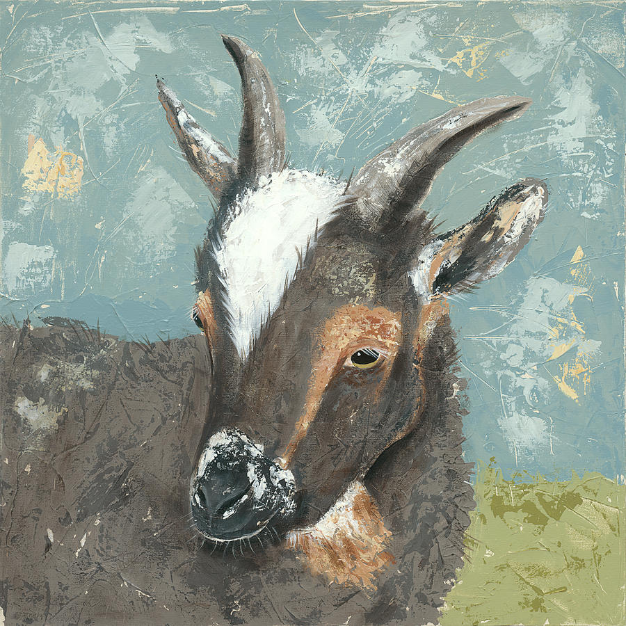 Farm Life-grey Goat #1 Painting by Jade Reynolds