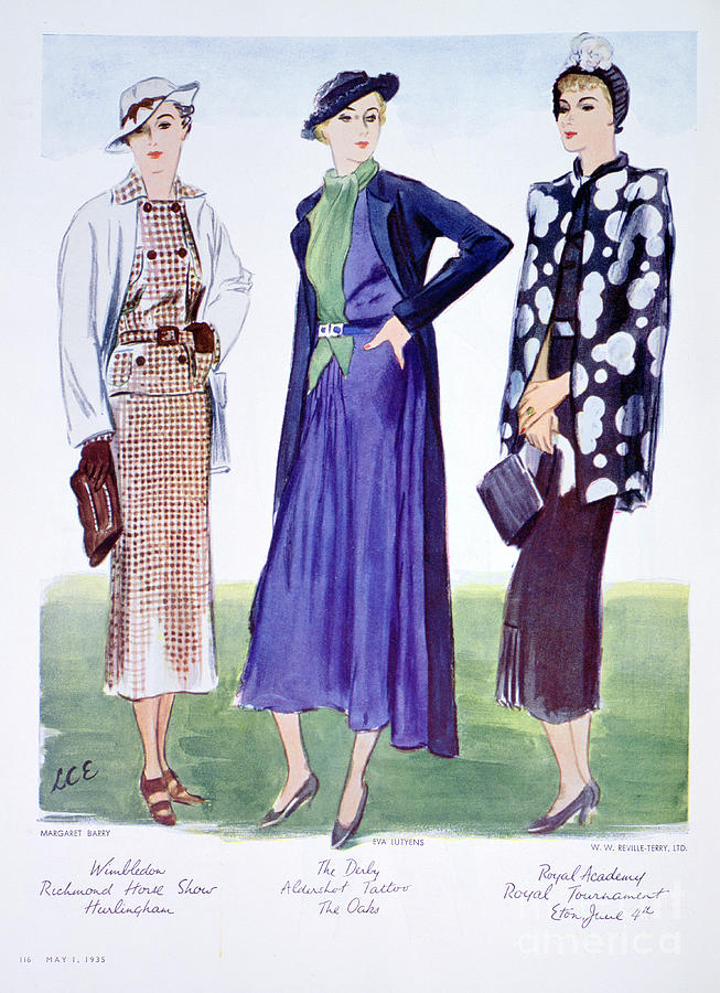 Fashion Illustration, 1935 #1 Drawing by Print Collector