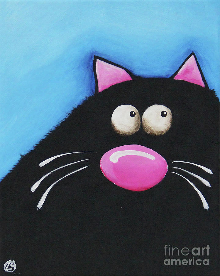 Fat Cat #2 Painting by Lucia Stewart