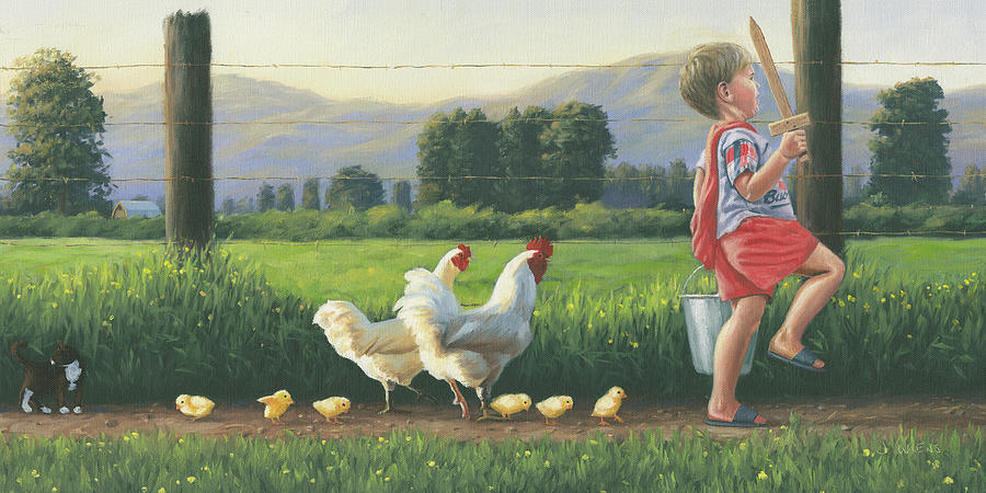 Chicken Painting - Fearless Leader #1 by James Wiens