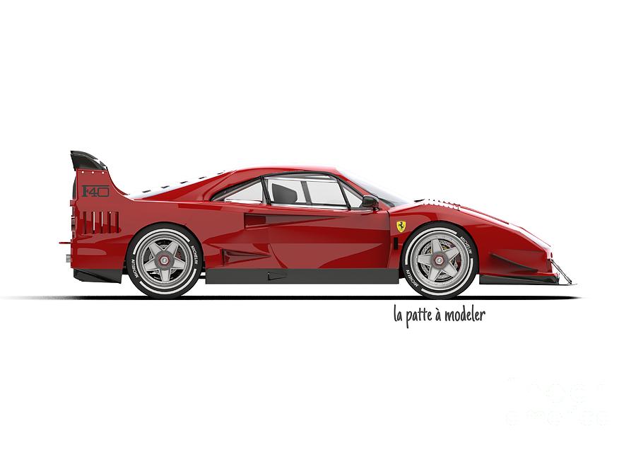 Ferrari F40 LM Digital Art by La Patte A Modeler