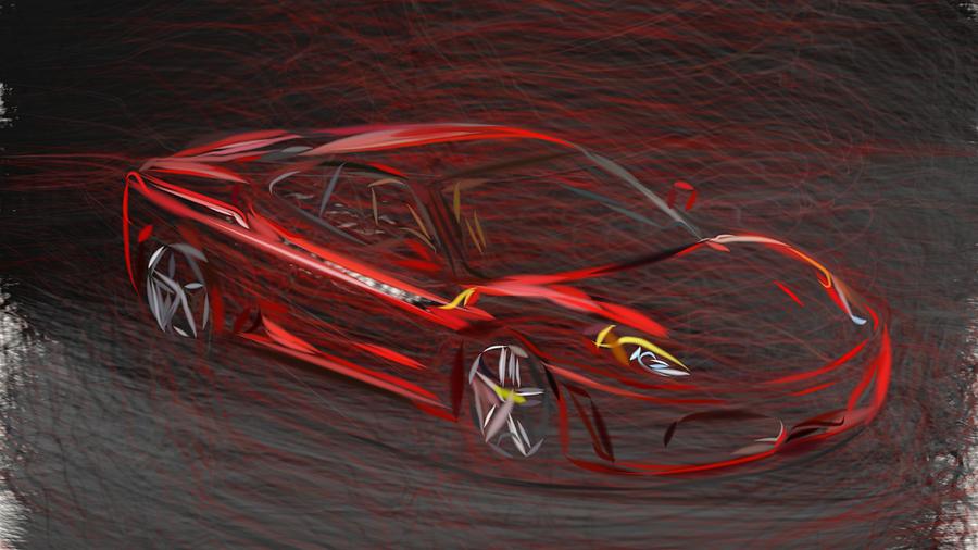 Ferrari F430 Draw #1 Digital Art by CarsToon Concept