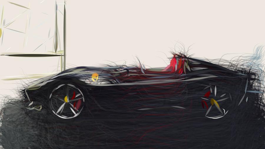 Ferrari Monza SP2 Drawing #2 Digital Art by CarsToon Concept