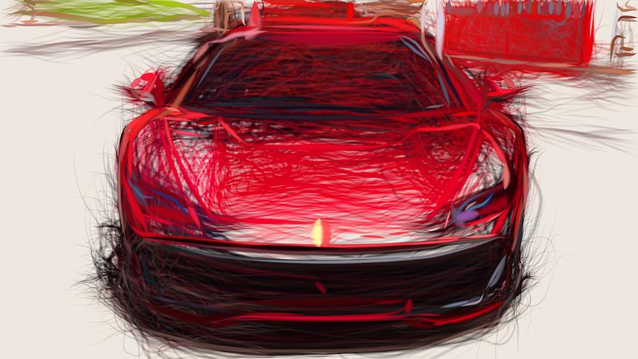 Ferrari SP38 Drawing #2 Digital Art by CarsToon Concept
