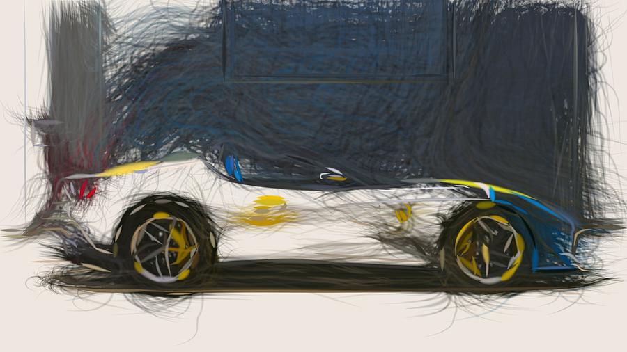 Ferrari SP3JC Drawing #2 Digital Art by CarsToon Concept