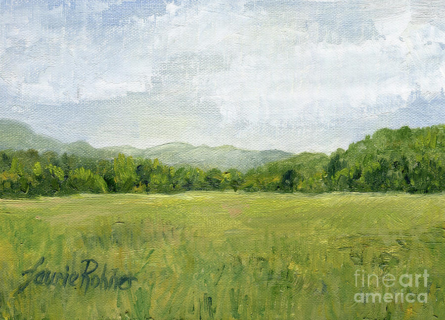 Fields Meet Mountains Painting by Laurie Rohner