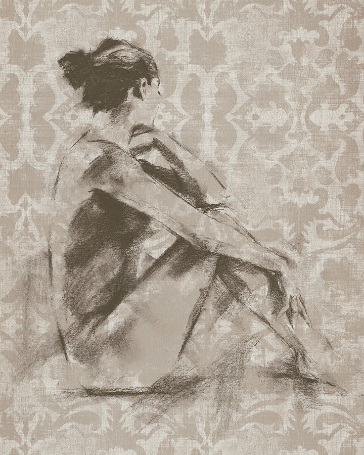 Figure With Damask I #1 Painting by Ethan Harper
