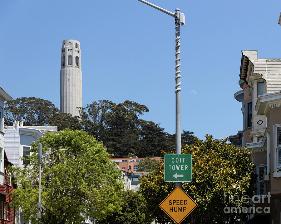 Filbert Street View of Coit Tower San Francisco California R660 #1 Photograph by Wingsdomain Art and Photography
