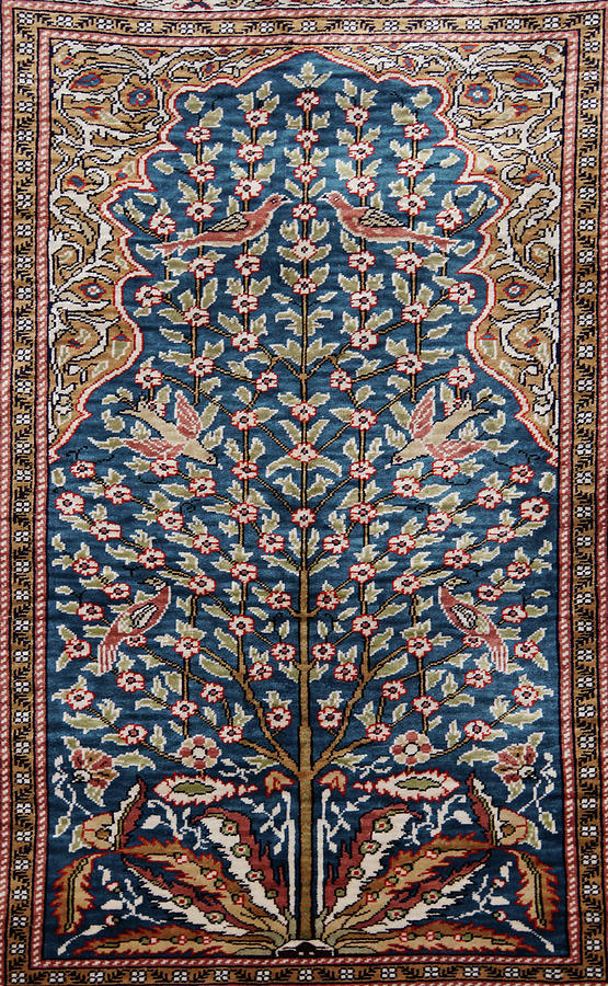 Finely woven silk carpet #1 Photograph by Steve Estvanik