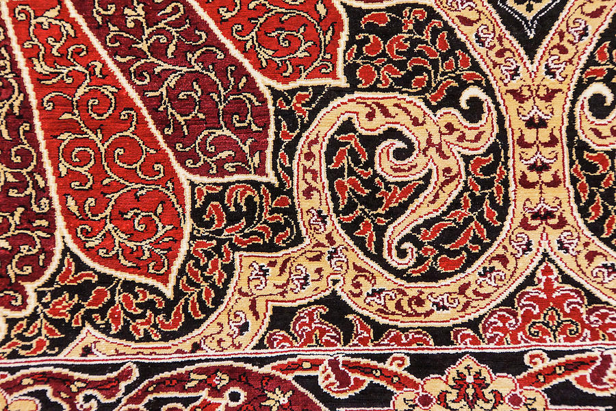 Finely woven silk carpets #1 Photograph by Steve Estvanik