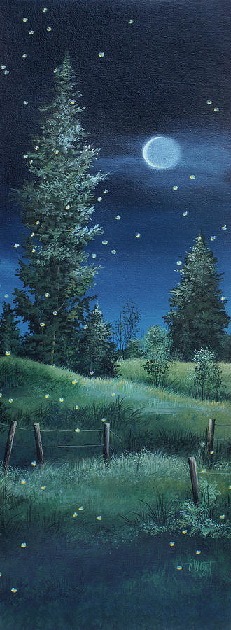 Fireflies Painting - Fireflies #1 by Debbi Wetzel