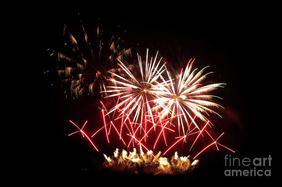 Black Background Photograph - Firework Display by Bernard Jaubert Black Background Photograph - Firework Display by Bernard Jaubert