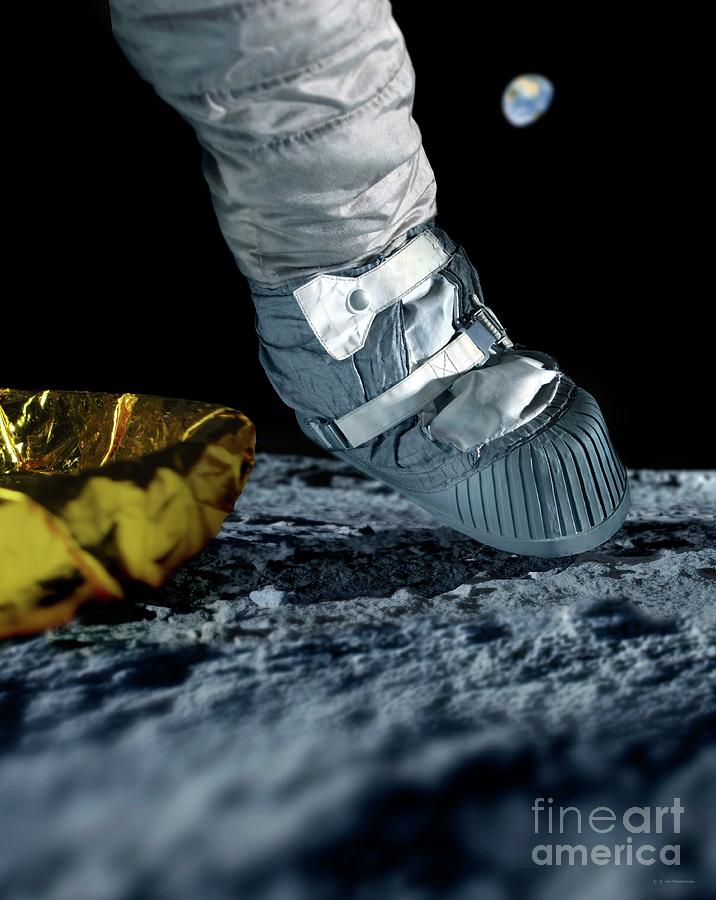 First Step On The Moon #1 Photograph by Detlev Van Ravenswaay/science Photo Library
