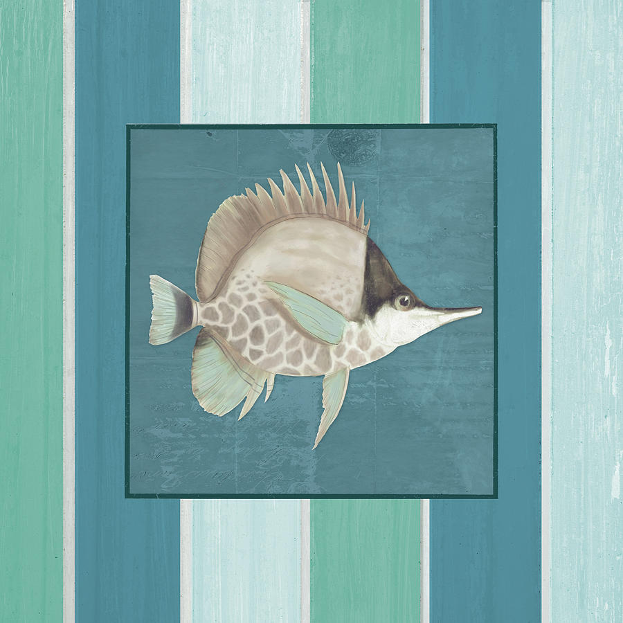 Fish Digital Art - Fish On Stripes II #1 by Elizabeth Medley