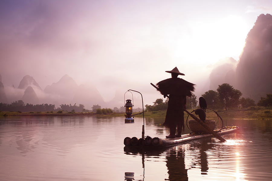 Fishermen  Fashing On Li River #1 Photograph by Coffeeyu
