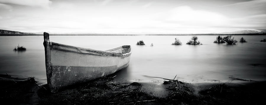 Fishing Boat On Lake Beach #1 Photograph by Temizyurek