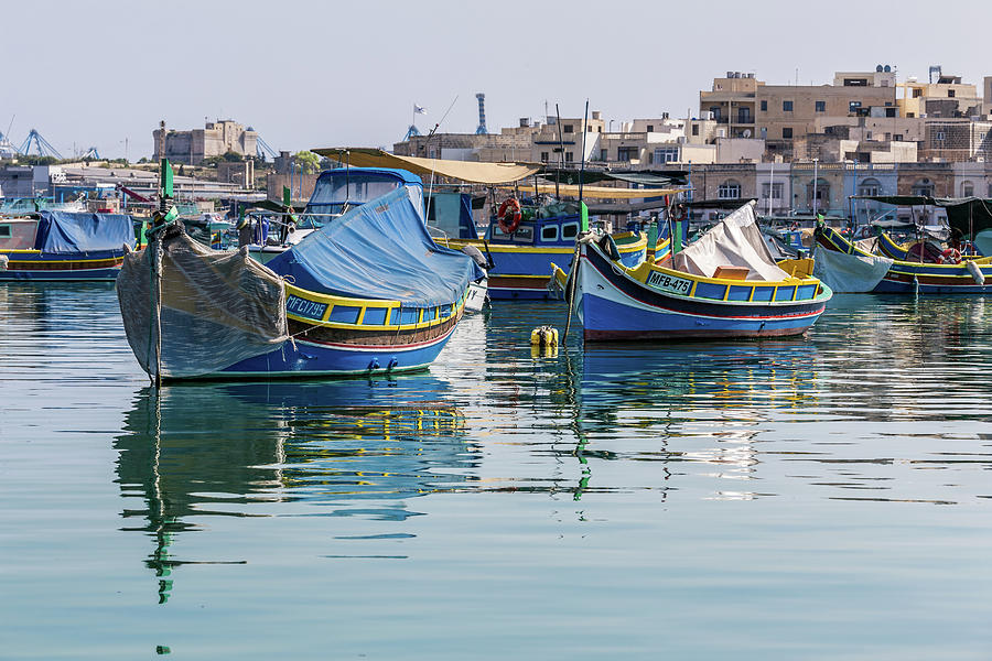 Fishing Boats At The Port Of Marsaxlokk In Malta #1 Photograph by Manuel Bischof