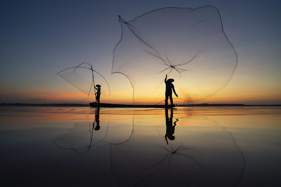 People Photograph - Fishing #1 by Sarawut Intarob