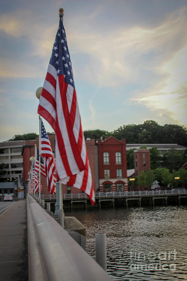 Flag Photograph - Flags on the Bridge #1 by Victory Designs
