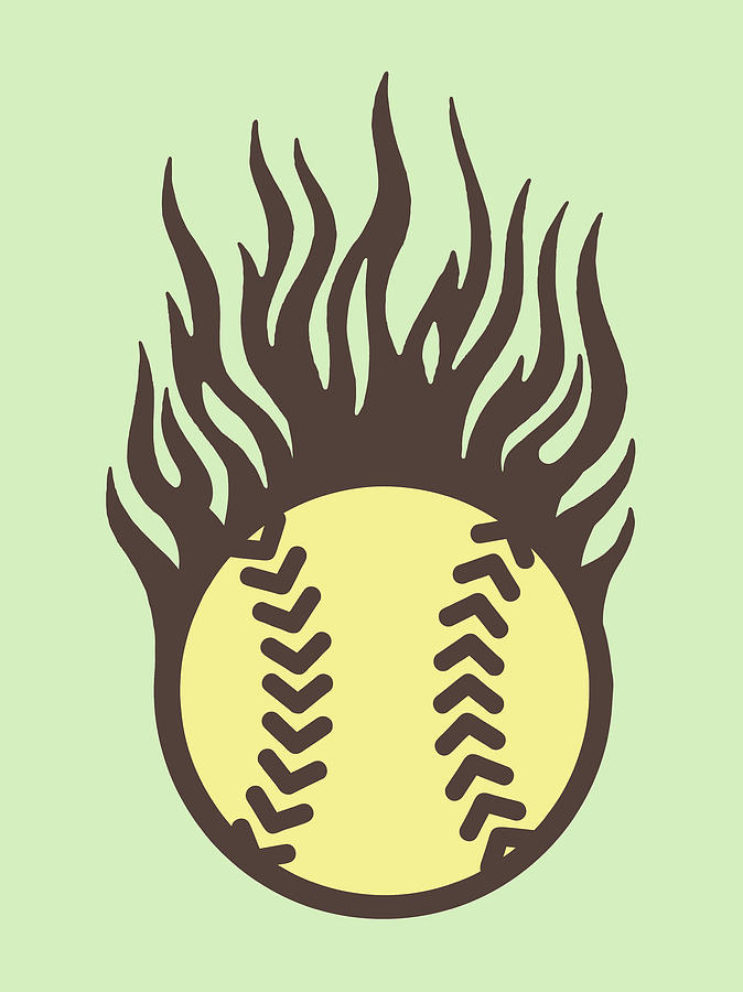 Baseball, flaming baseball – cool! Get this coloring page.