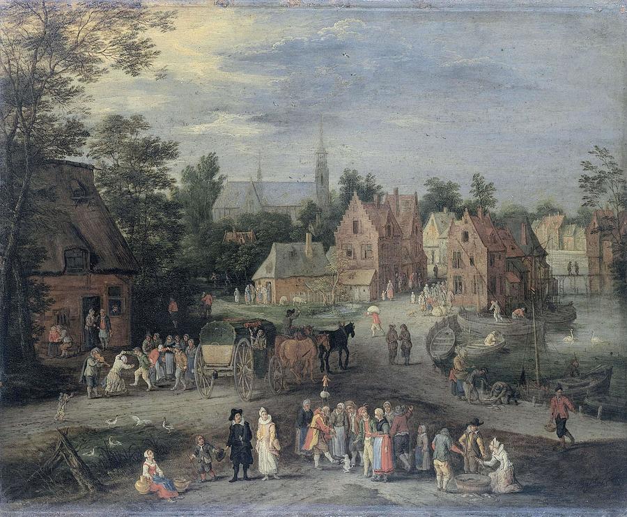 Flemish Village. #1 Painting by Pieter Gijsels