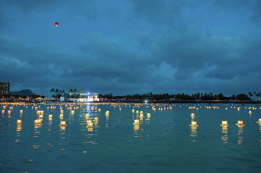 Floating Lanterns Hawaii #1 Photograph by Mark Duehmig