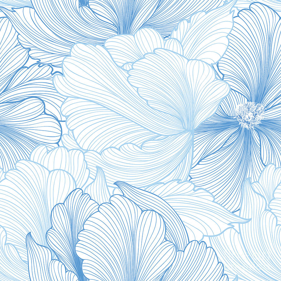 Delicate Digital Art - Floral Seamless Pattern Flower by Yoko Design Delicate Digital Art - Floral Seamless Pattern Flower by Yoko Design