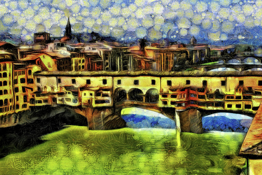 Florence Bridge Ponte Vecchio by Mad Artist Florence Bridge Ponte Vecchio by Mad Artist